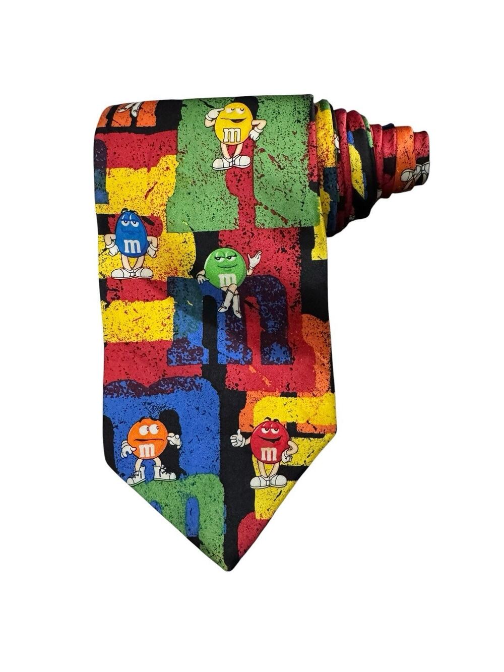 Ralph Marlin M&m’s Candy Characters Stamped Colorful Novelty Necktie 100% Silk